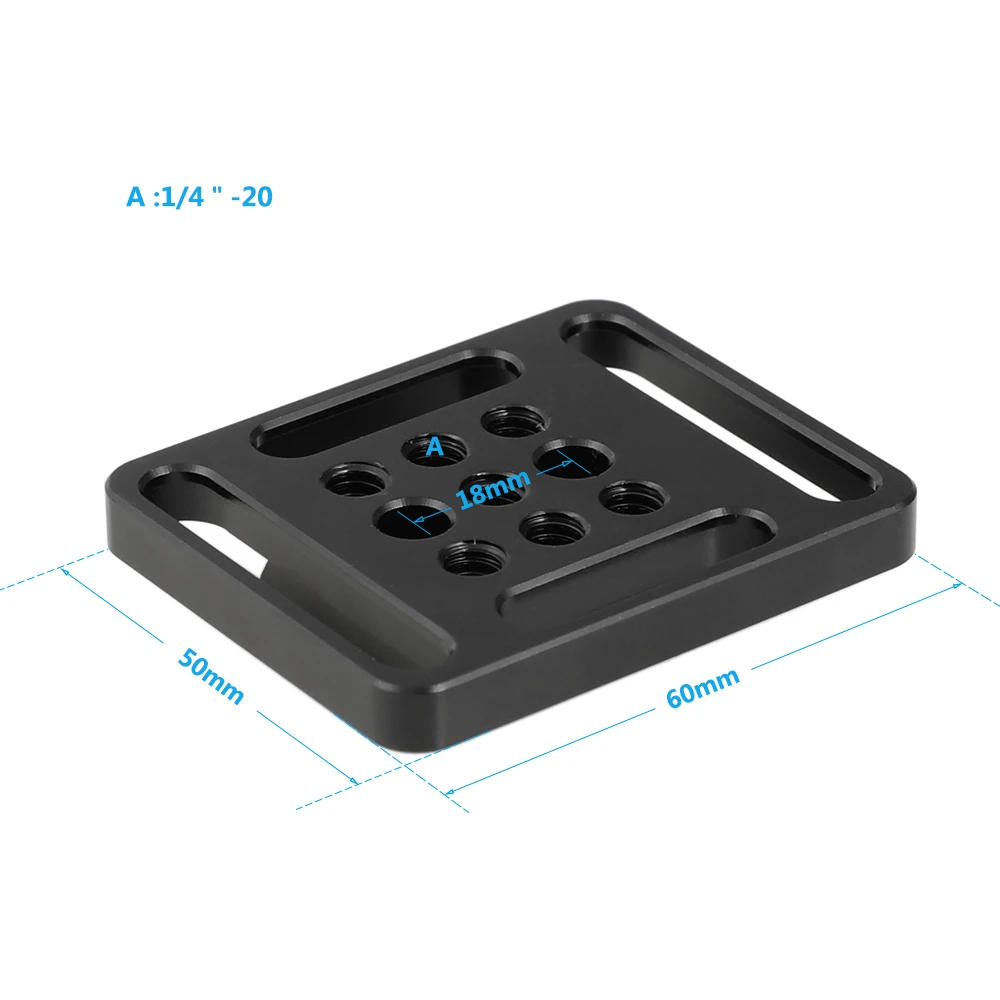 CAMVATE Quick Release Male V Lock Wedge Mount + Base Plate With 1/4inch Mounting Points Grooves For Quick Attach Battery