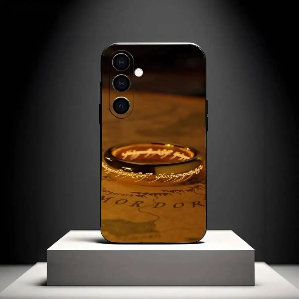 حافظة هاتف بشعار L-Lord of the R-Rings لهاتف سامسونج جالاكسي A73، A72، A71، A70، A53، A52، A51، غلاف أسود ناعم آخر