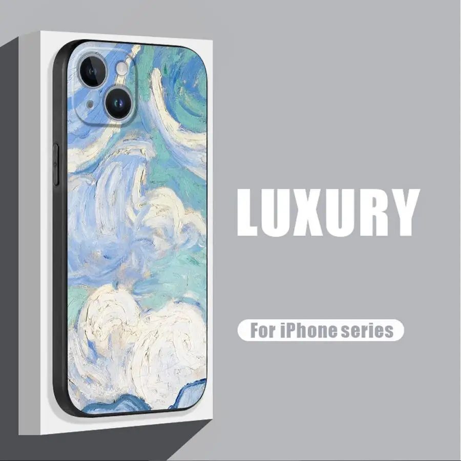 Color Oil Painting Style Cover Phone Case for iPhone 16 14 13 15 Pro Max 11 Pro 12 Mini SE X XS Max XR 7 8 TPU Soft image 2