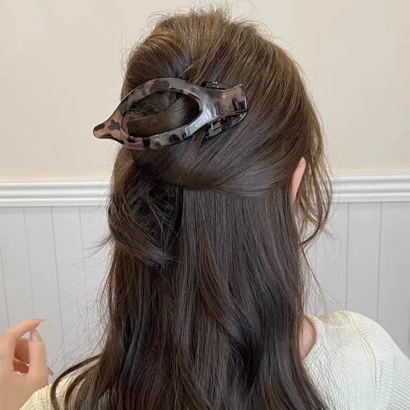 2pcs/3pcs New Large Hair Claw Clip Simple Bun Maker Duckbill Hair Clip for Ponytail Updo Leaf Shape Grab Hairclips for Women