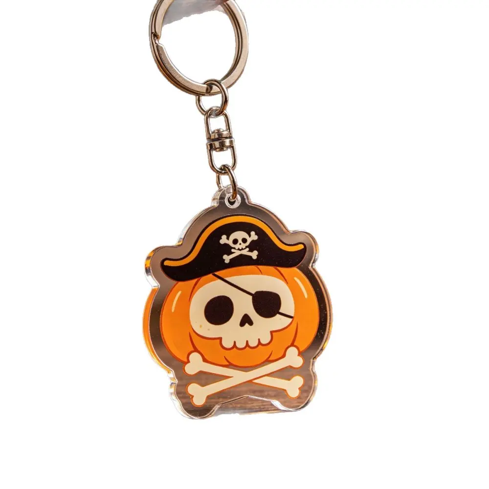 Halloween Haunted House Acrylic Keychain Spooky Black Cat Pumpkin Bat Key Ring Bag Charm Pendant Horror Holiday Party Decoration - view 5