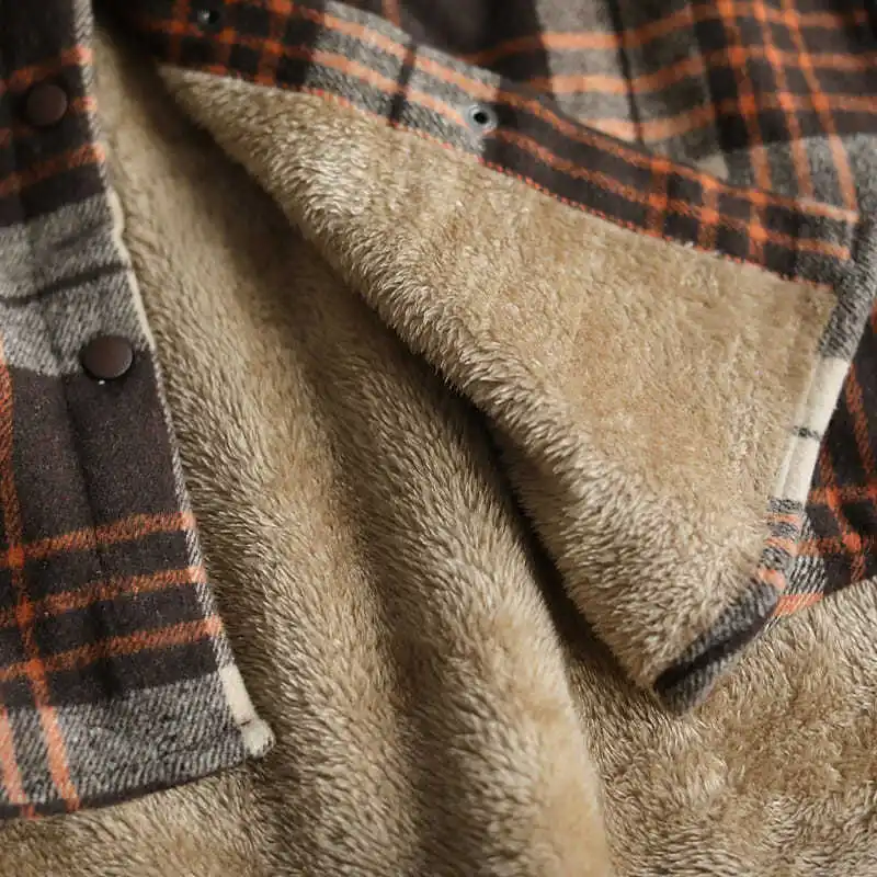 Plus size feminino inverno irt coreano sle solto artístico xadrez casaco de lã cordeiro veludo thiened blusa feminina outerwear