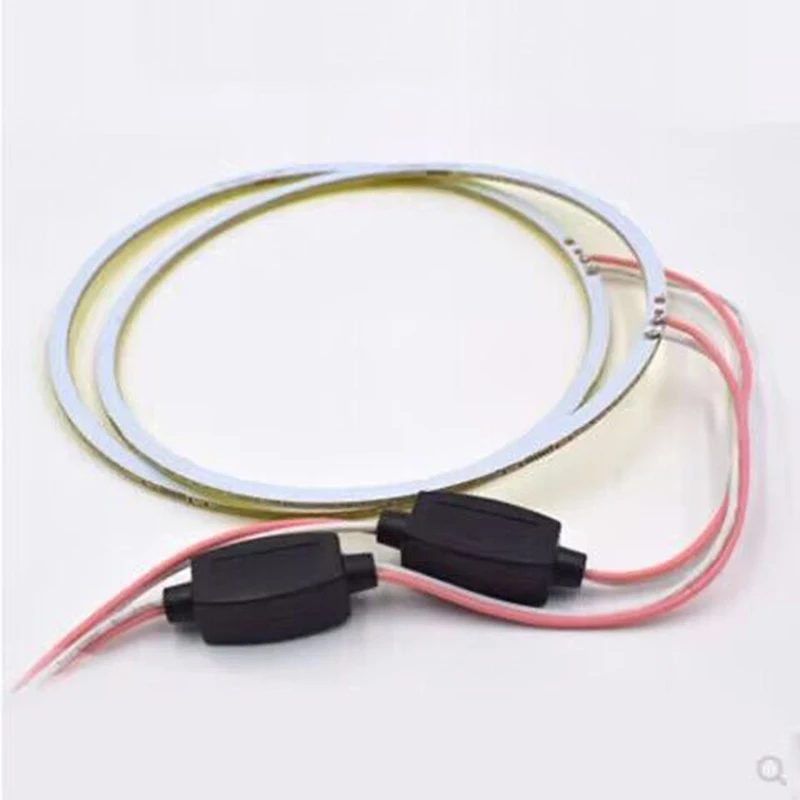 2pcs Car Headlight Cob Aperture Angel Eye LED COB White Light Circle 60/70/80/90/100/110/120mm Motorcycle Moto Auto Lights