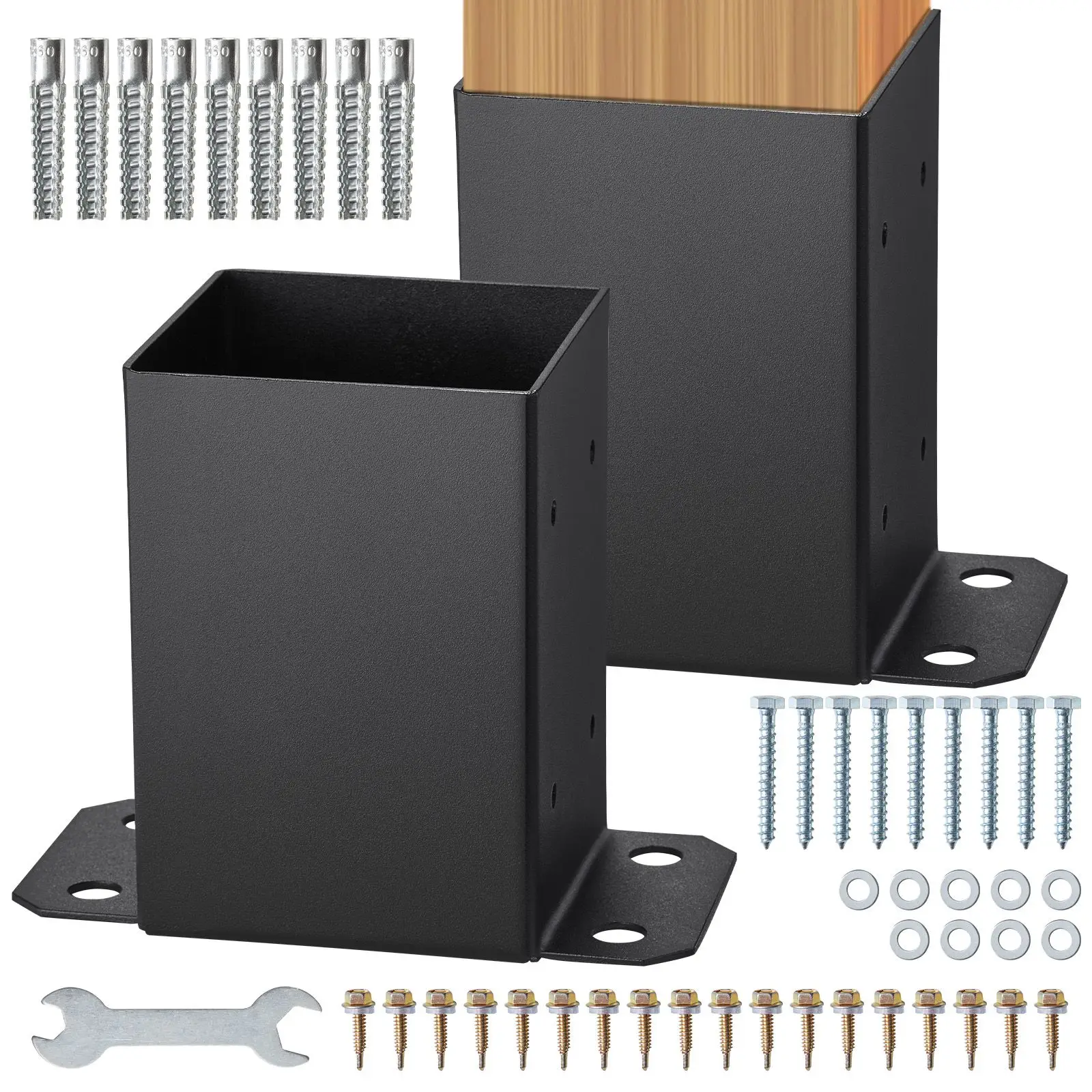 4x4 Post Base 2 Pcs, Inner Size 3.6