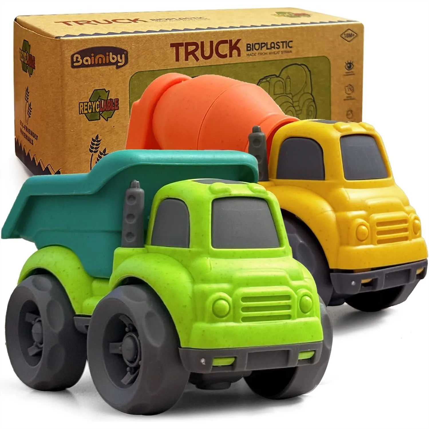 

Toddler Toy Cars for 1-3 Year Old Boys Girls, Dump Truck Mixer Cement Truck Toys, BPA Free Outdoor Car Toys for Baby, Birthday