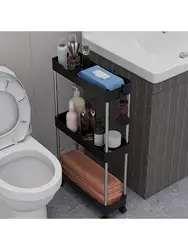 3/4-Tier Ultra-Dunne Gap Rollende Opslagkar, Goedkope Badkamer Opslag Mobiele Planken, Multi-Functionele Kar,