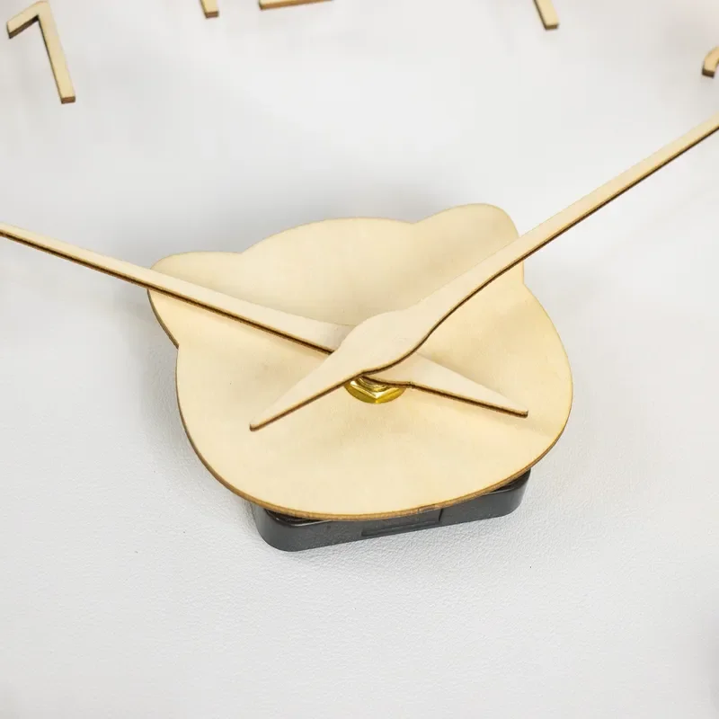 Simple and Elegant Transparent Glass Acrylic Wall Clock with Solid Wood Frame Modern Art Decor for Home Office Living Room