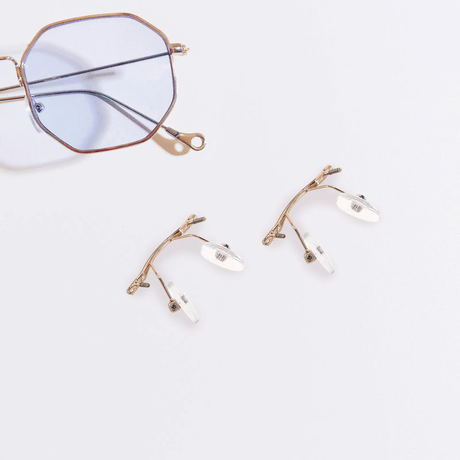 3 قطعة جسر الأنف للنظارات المعدنية بدون إطار حامل دعم لوحة الأنف العالمية استبدال ملحقات إصلاح النظارات