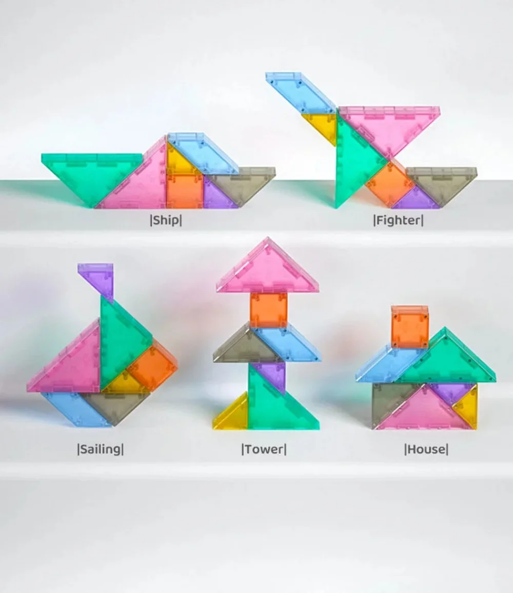 Qiyi-rompecabezas magnético TANGRAM 3D, rompecabezas de velocidad sin pegatinas, rompecabezas de construcción DIY, rompecabezas de entrenamiento de pensamiento lógico