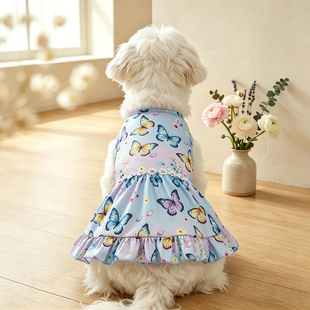 Vestido princesa mariposas primavera-verano para perros y gatos mini - imagen 2