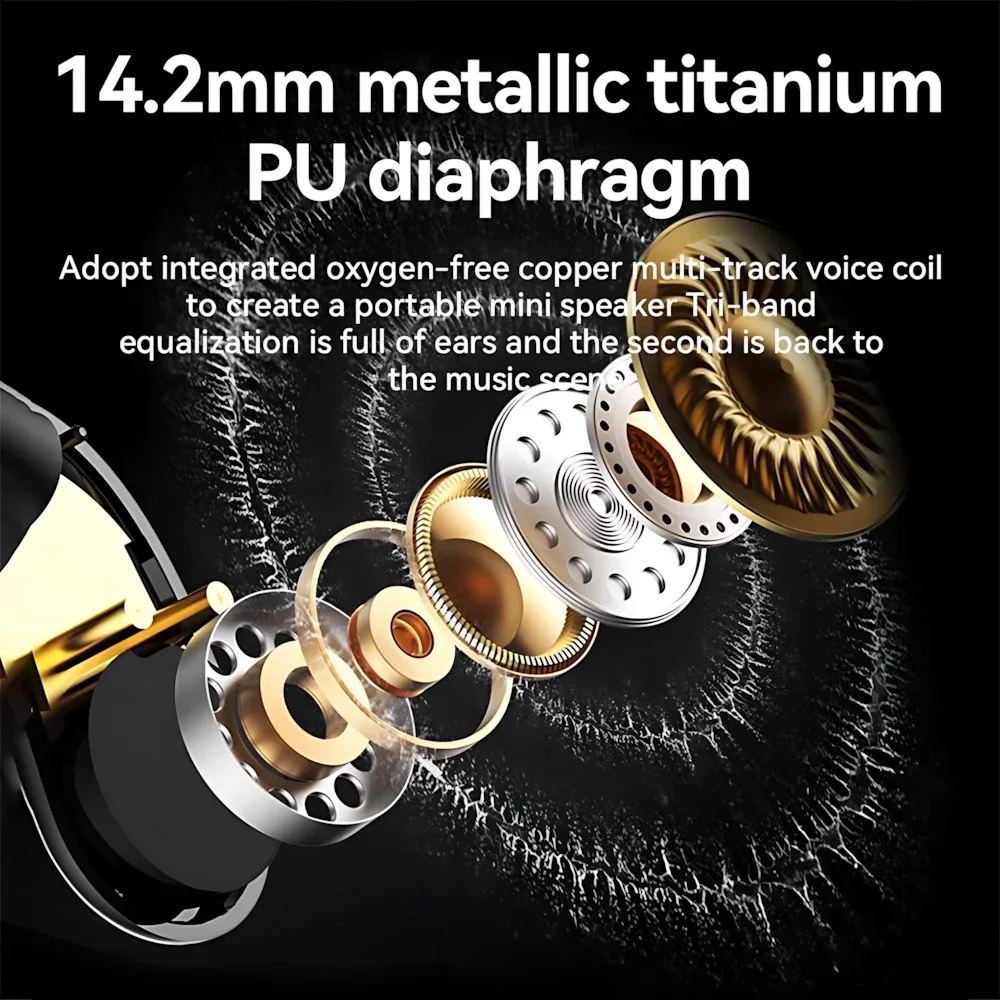 Original B19 Wireless Earphone Bluetooth 5.4 Ear Hanging Headphone HiFi Stereo Sports Earbuds With Mic Headset Long Battery Life