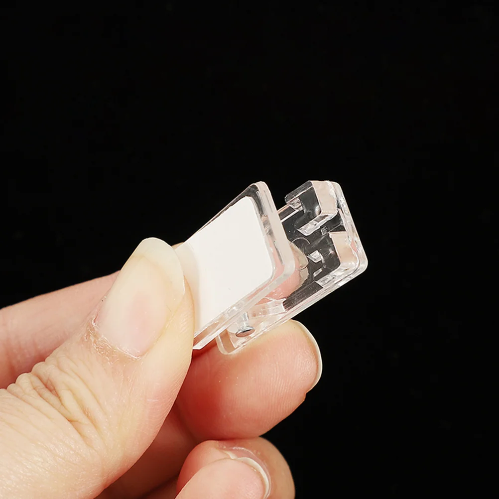 

25 Pcs ID Holder Small Clips for Paper Badge Home Office Iron Double Sided Plastic
