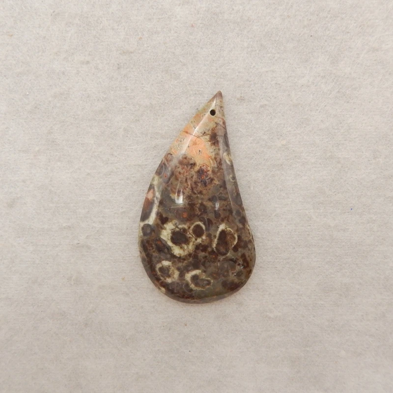 

Mushroom Jasper Teardrop Pendant Gemstone Jewelry Component with "Mushroom Cap" Pattern for Crafting Unique Accessories
