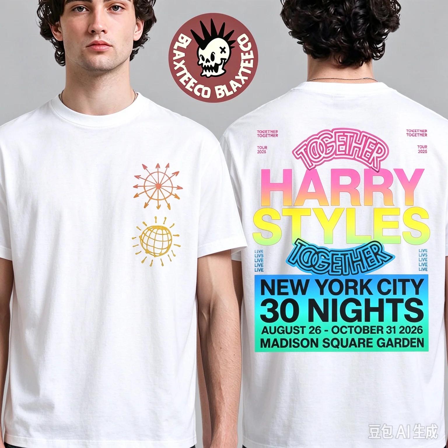 Harry Styles Together Tour 2026 T-shirt New York Madison Square Garden Front and Back Printed Casual Short Sleeved T-shirt