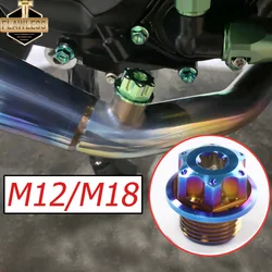 Flawlesti Gr5 Titanium Uitlaatpijp Zuurstof O2 Sensor Plug Sensor Bout M 12X1.25 M 18X1.5 Voor Honda Yamaha Kawasaki Bmw