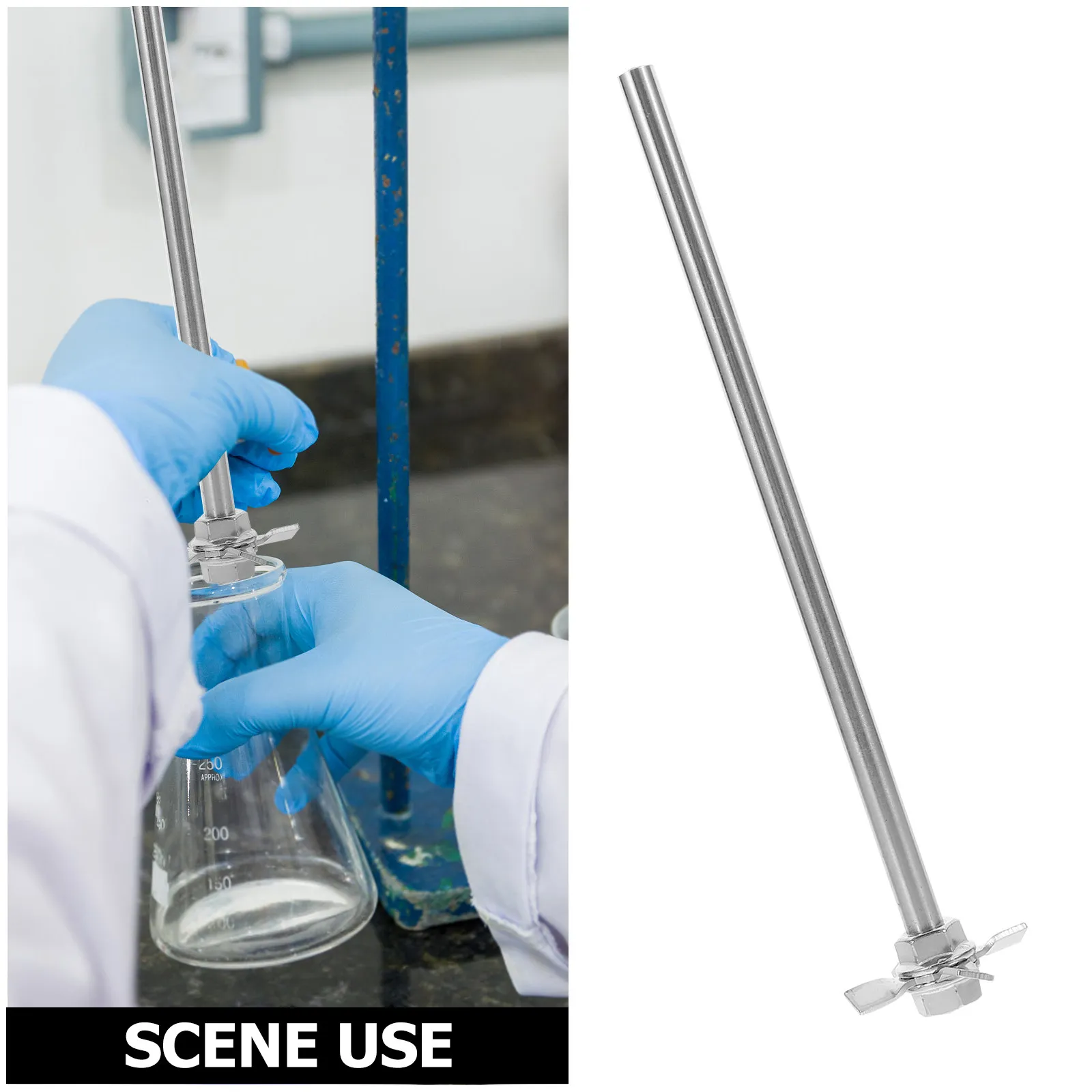 

1Set Stainless Steel Stirring Paddle Laboratory Mix Rod Chemistry Experimental Stirrer Uniform Mixing Tool Stir Rod