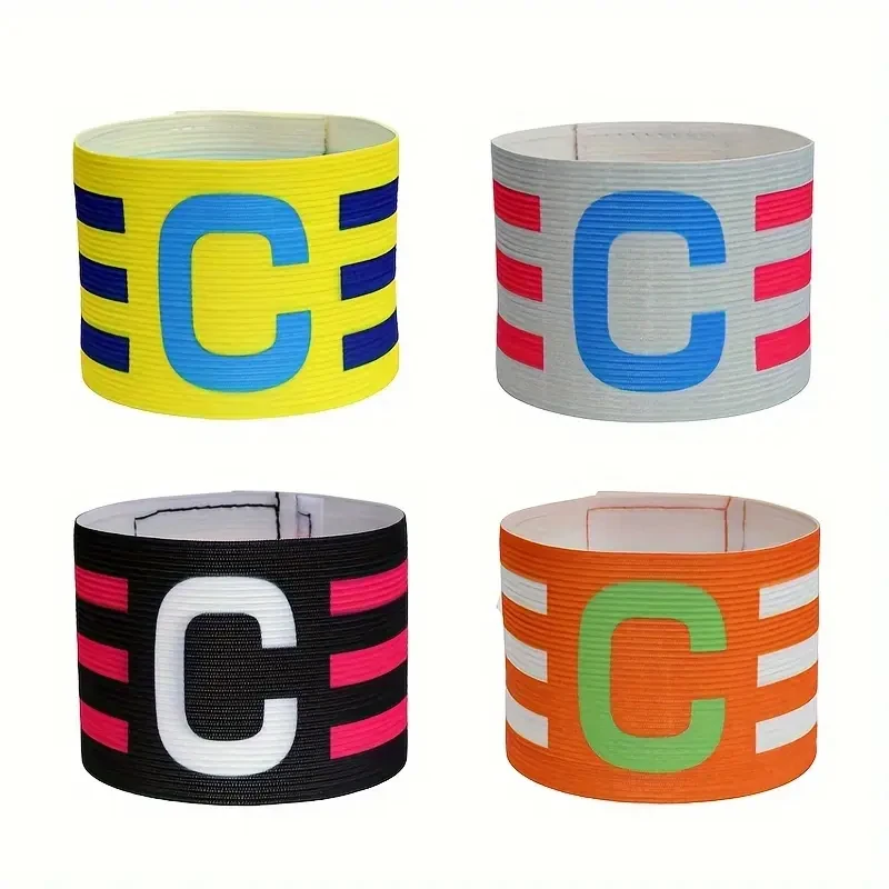 1 pezzo di fascia da braccio elastica colorata per squadra di calcio, fascia da braccio accessorio per allenamento di calcio in nylon