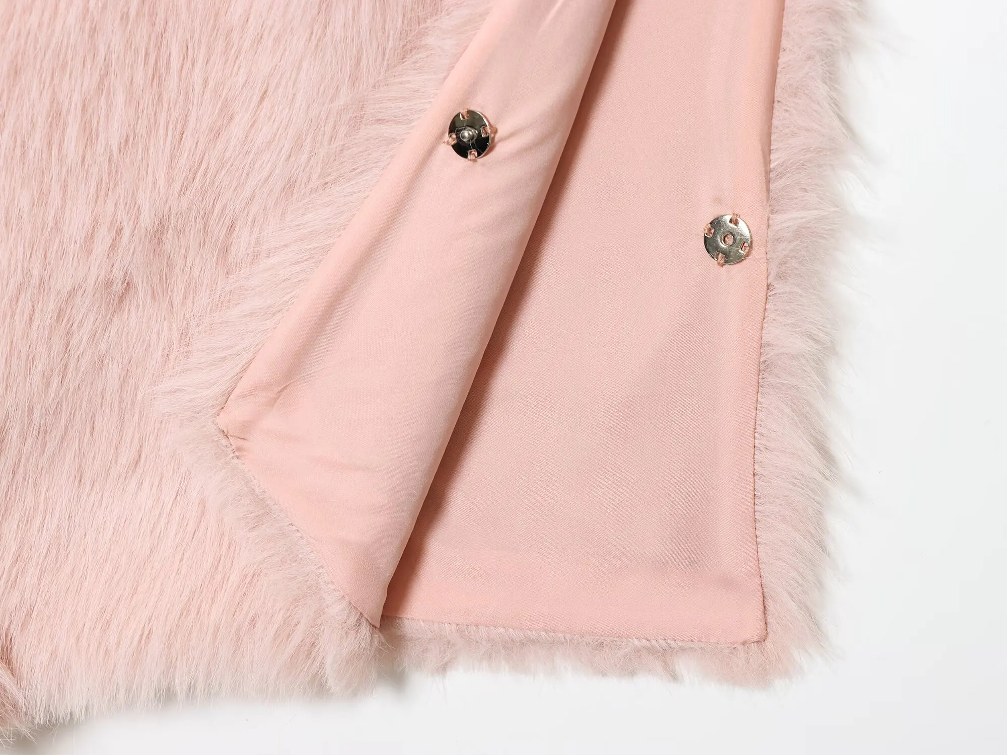 DiYiG WOMAN 2025 شتاء جديد موضة متعدد الألوان قصيرة فو الفراء تأثير سترة أنيقة الخامس الرقبة سليم سترة دون أكمام سترة Mujer