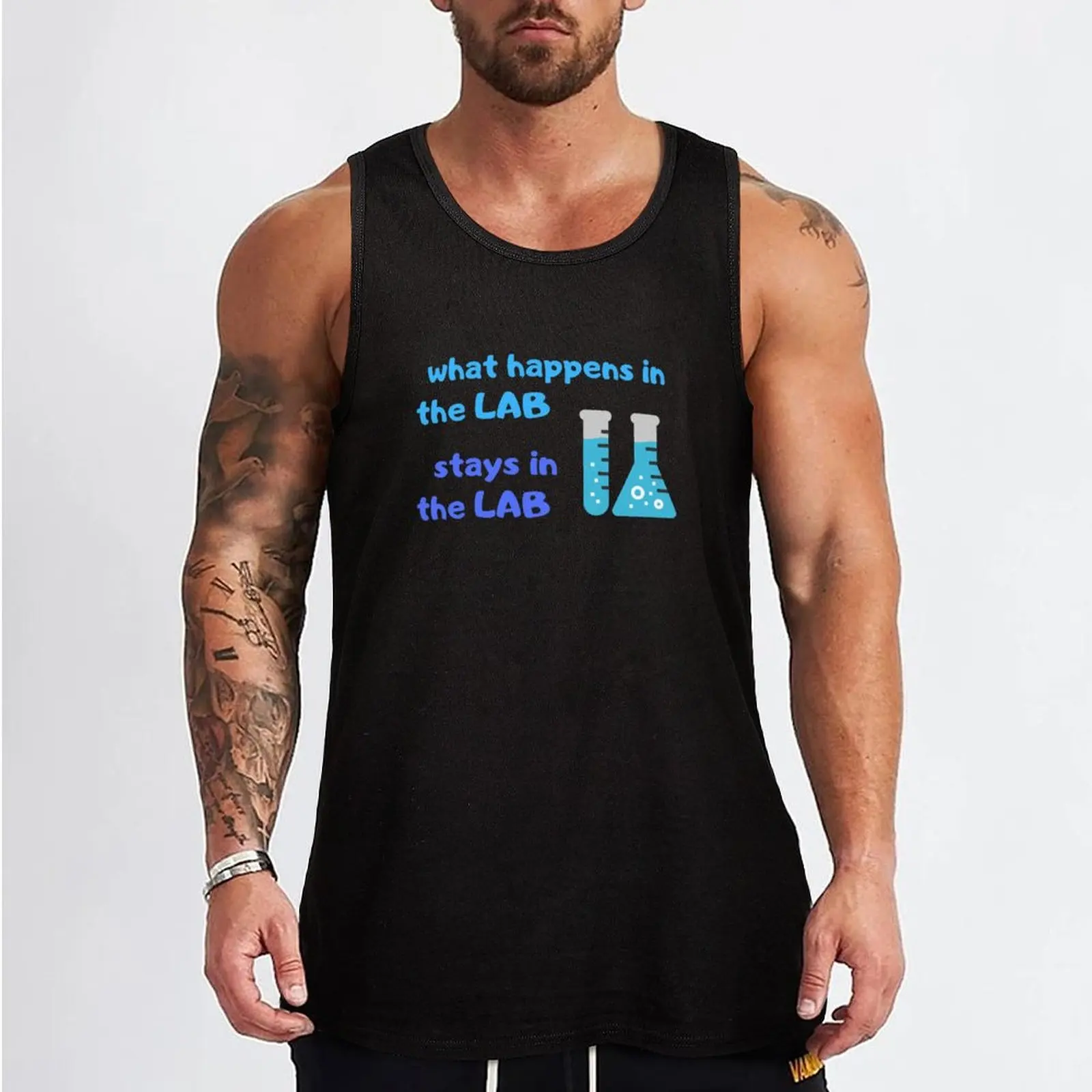 what happens in the LAB stays in the LAB FUNNY test tubesMicrobiology Tank Top basketball summer clothes mens clothing