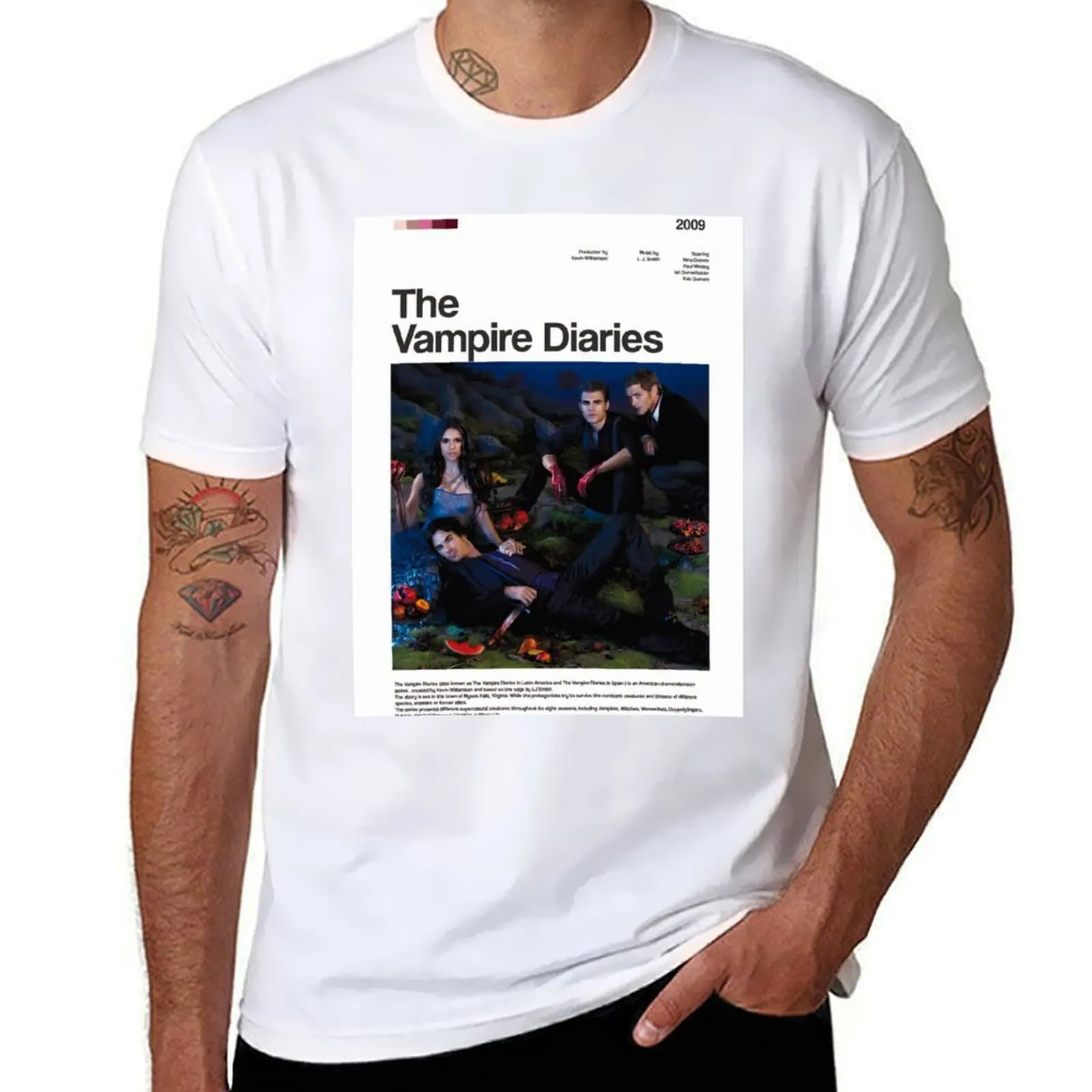 

the vampires diaries series poster T-Shirt man t shirts graphic T-Shirt