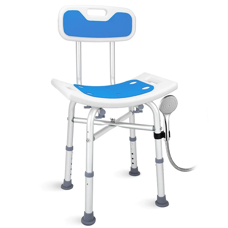 

Shower Chair Seat with Padded Armrest and Back for Shower Bathtub Adjustable Height Bath Chair for Elderly Disabled