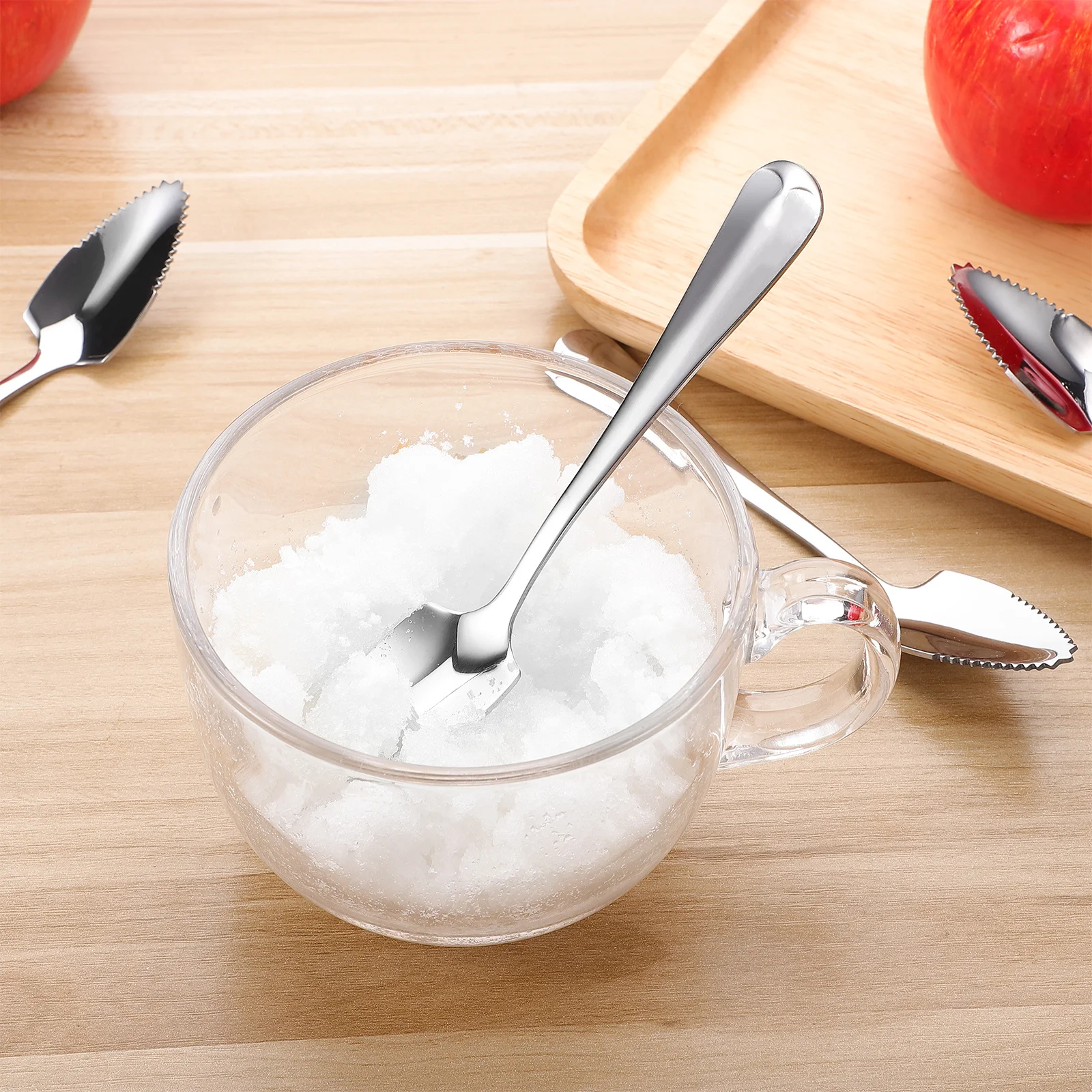 

Stainless Steel Grapefruit Spoon Serrated Edge Dessert Spoon for Watermelon Baby Food Multifunction Fruit Server