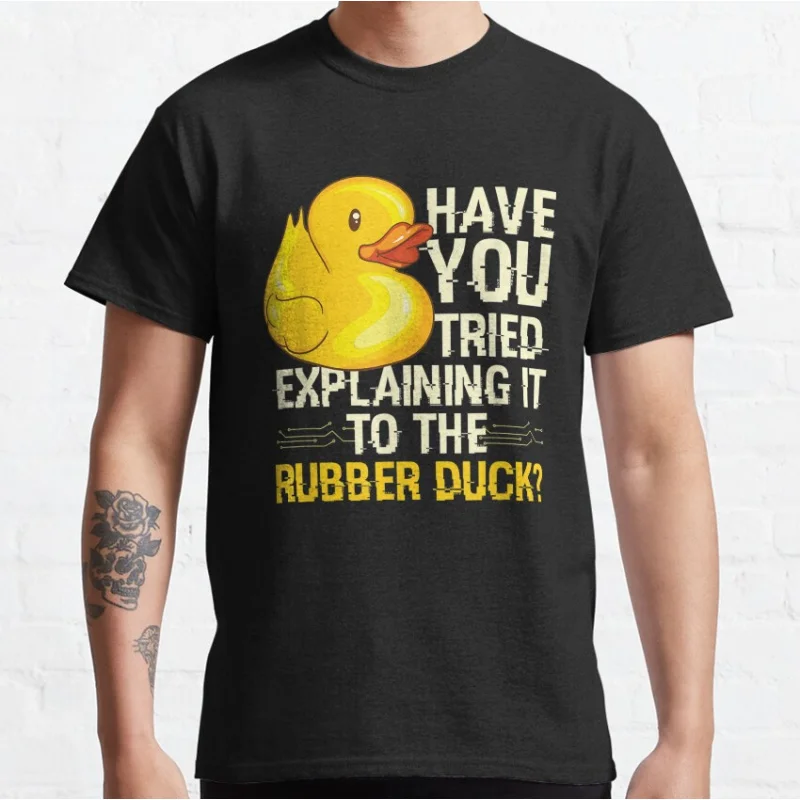 

Rubber Duck Debugging Funny Computer science Gift t shirt Software Developer Graphic Clothes All size Tops