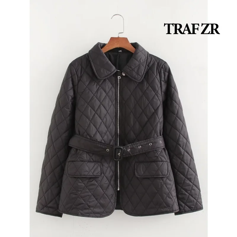 

TRAF ZR Winter Coat Female Black Padded Coat Warm Woman Winter Coats Elegant Luxury Women's Coats Basics Vintage Snow Parka