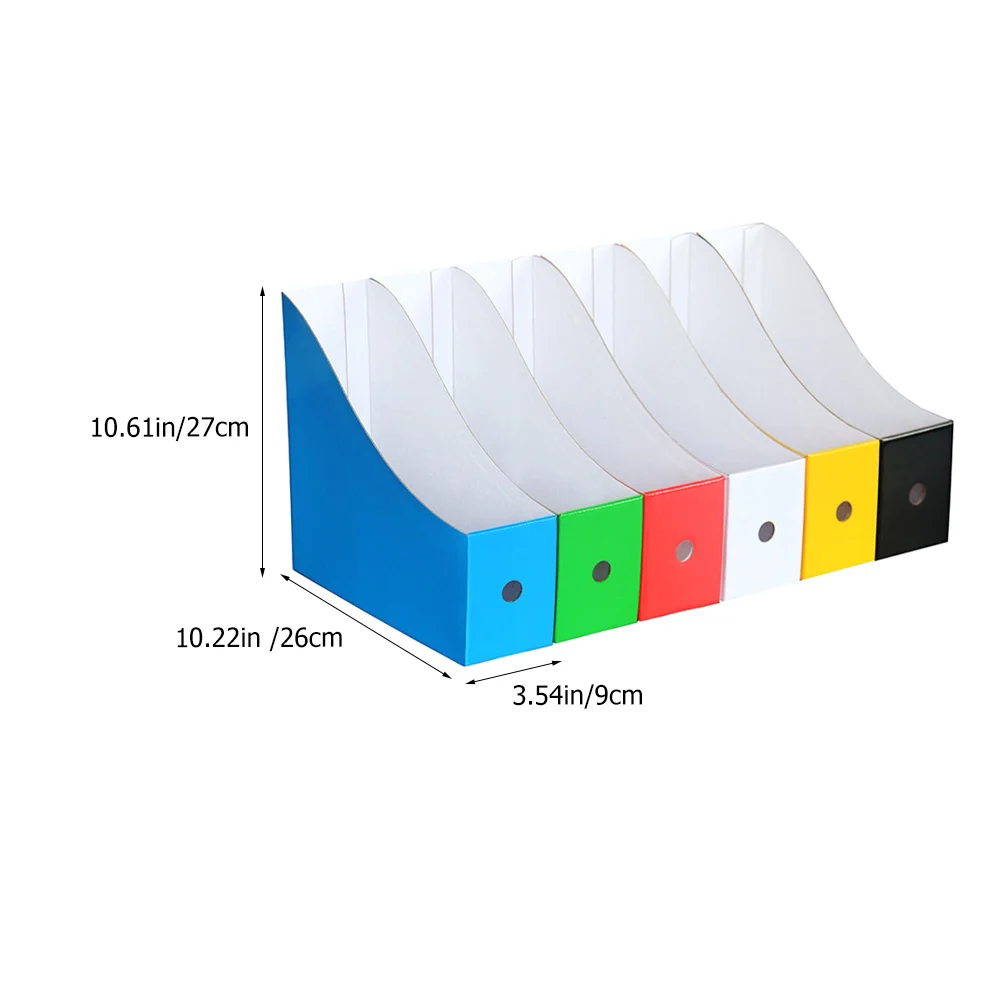 6Pcs Color Document Holder Paper Organizer Desktop File Organizer Magazine Rack Office File Folder Storage Box