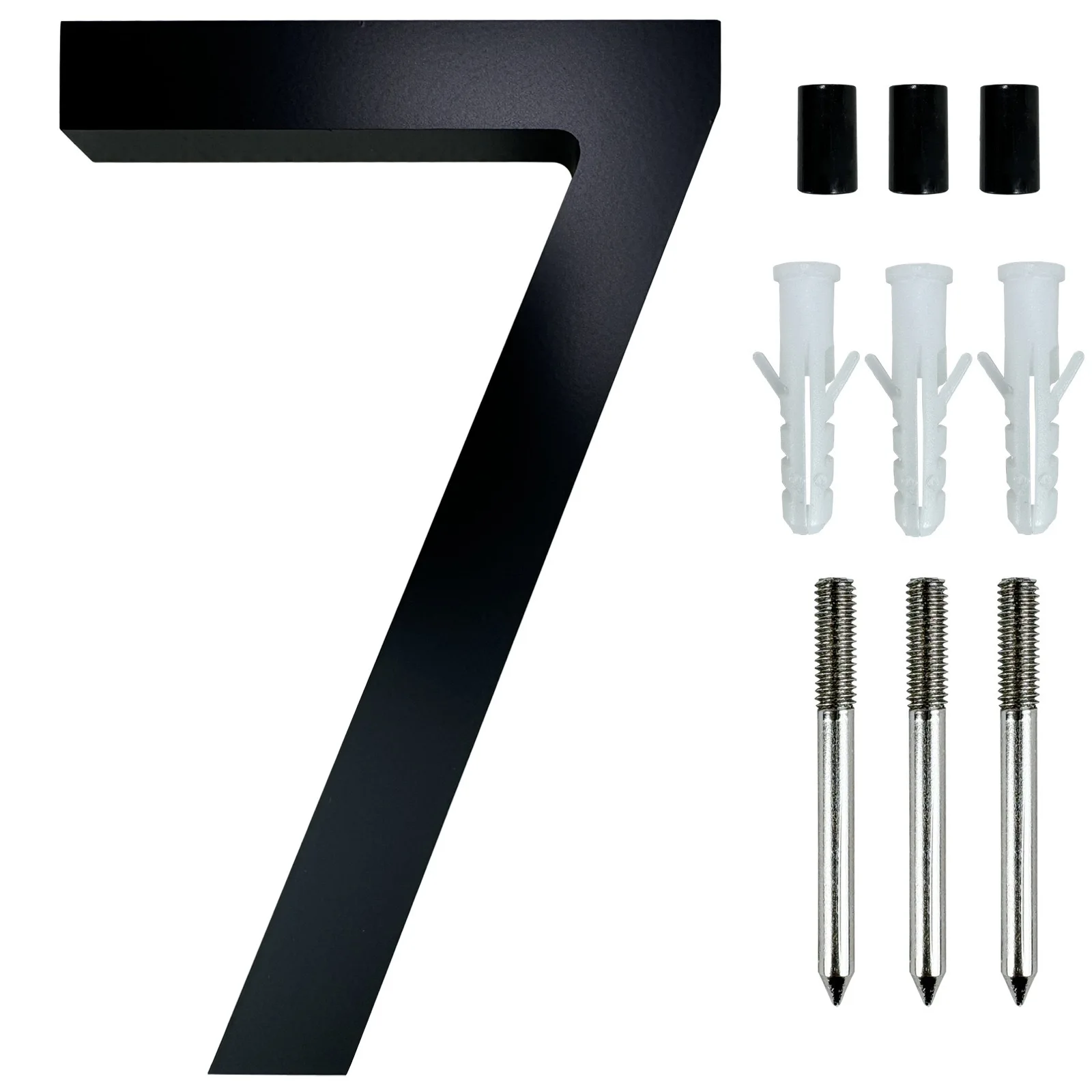 30 cm groot huisnummer voor buiten - 12 inch modern zwart zwevend adresbordnummer voor brievenbus/straat/garage/poort/appartement - afbeelding 1