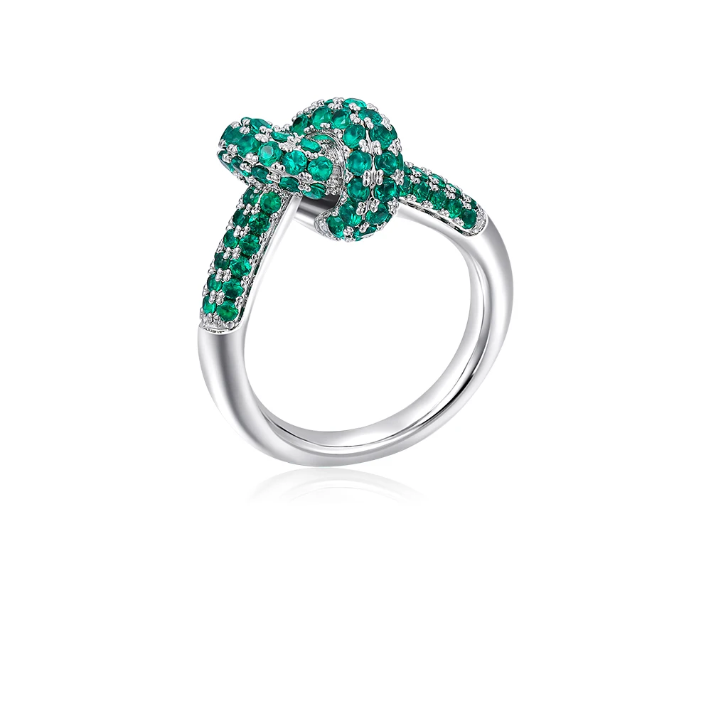 Women's Colored Zircon Intersection Ring, Classic Design