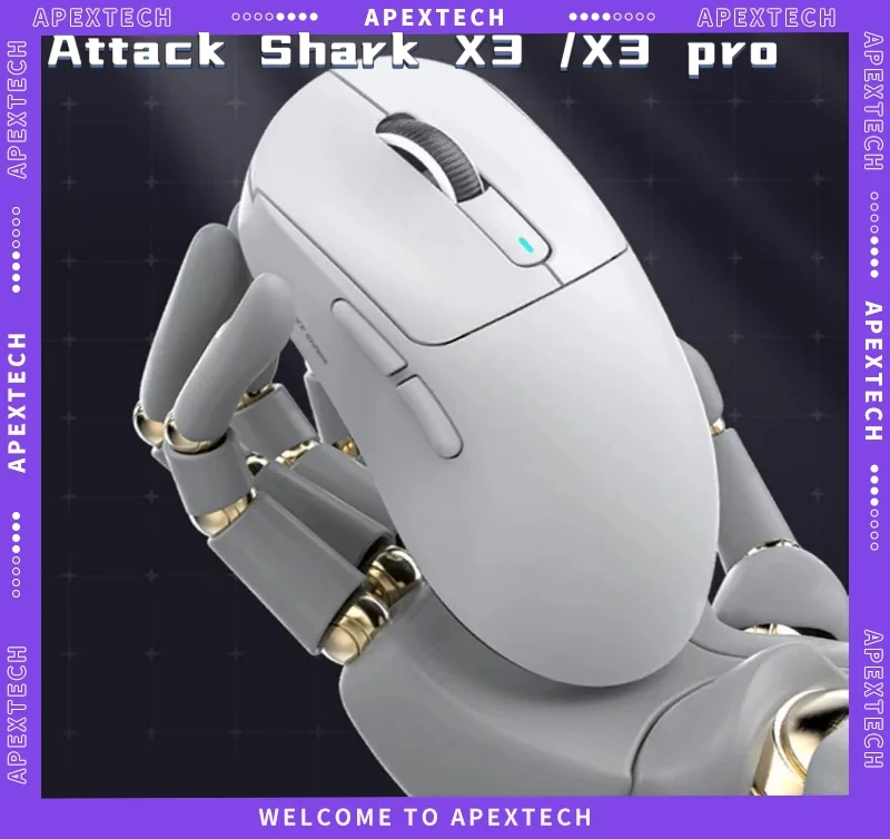 

Беспроводная игровая мышь Attack Shark X3 X3Pro с тремя режимами, 26K DPI PAW3395, компьютерная игровая периферия CSGO Valorant, офисный подарок
