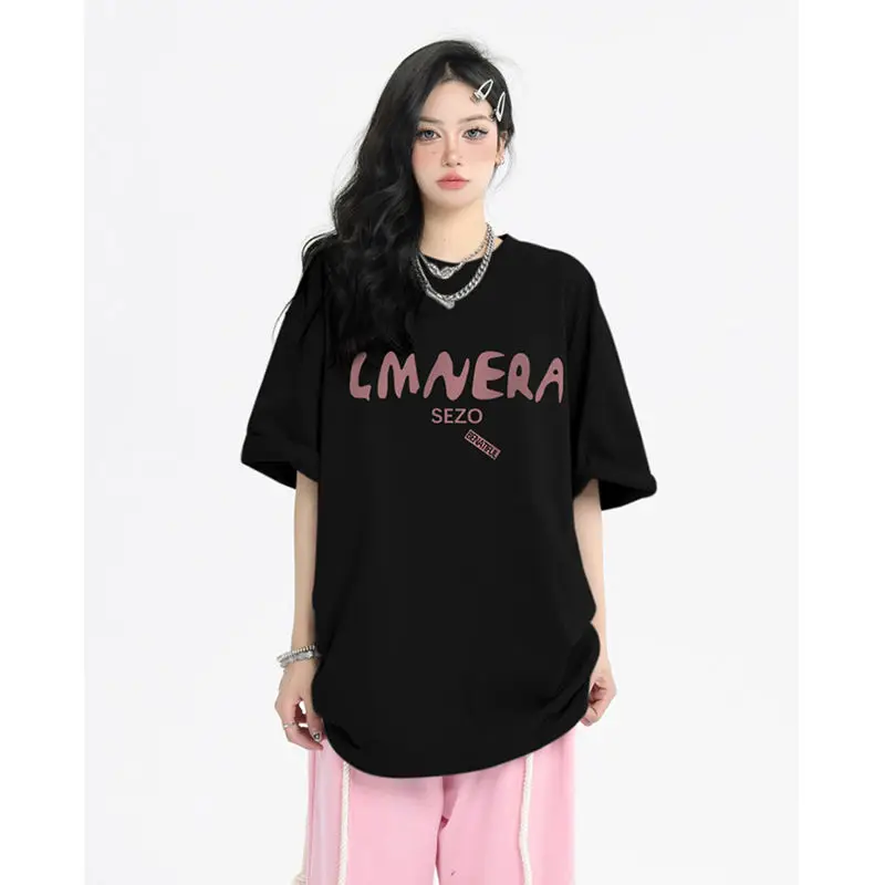 Korean Version Short Sleeved Oversized Loose T-Shirt Sweet Cool Style For Women'S Summer New Casual Commuting