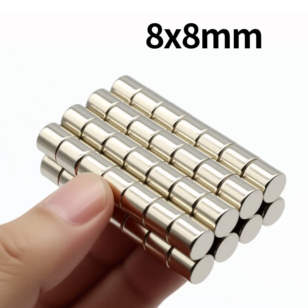 8x8mm Super Strong Neodymium Magnet N35 NdfeB Permanent Magnetic imanes Round Powerful Magnets Refrigerator Magnet