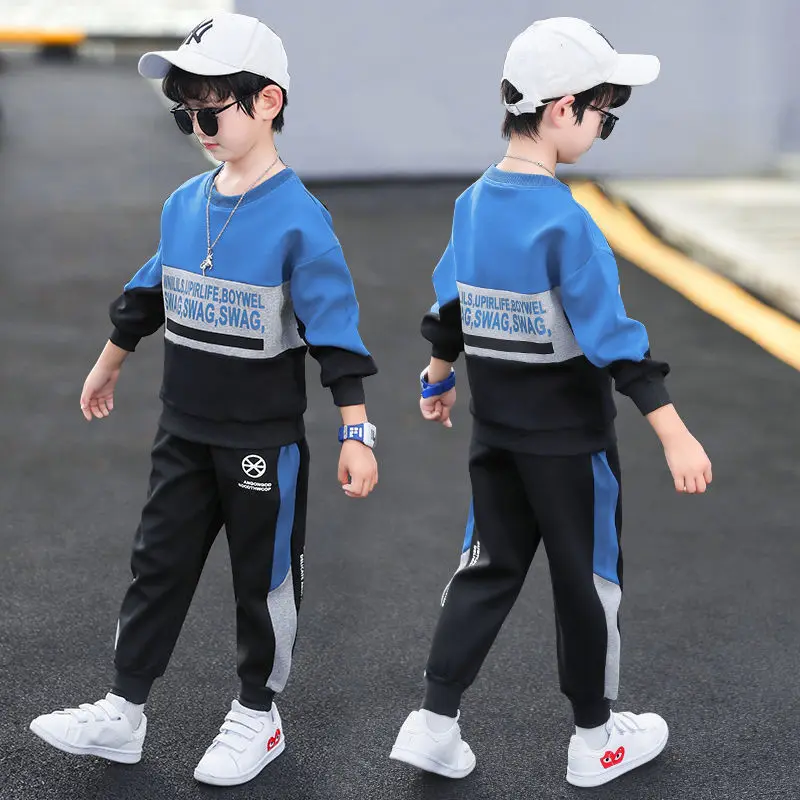 2024 teens winter Autumn Boys Clothes Children Set Sweatshirt hoodie + Pants Tracksuits Kids Sport Suit 4 7 8 9 10 11 12 13 Year