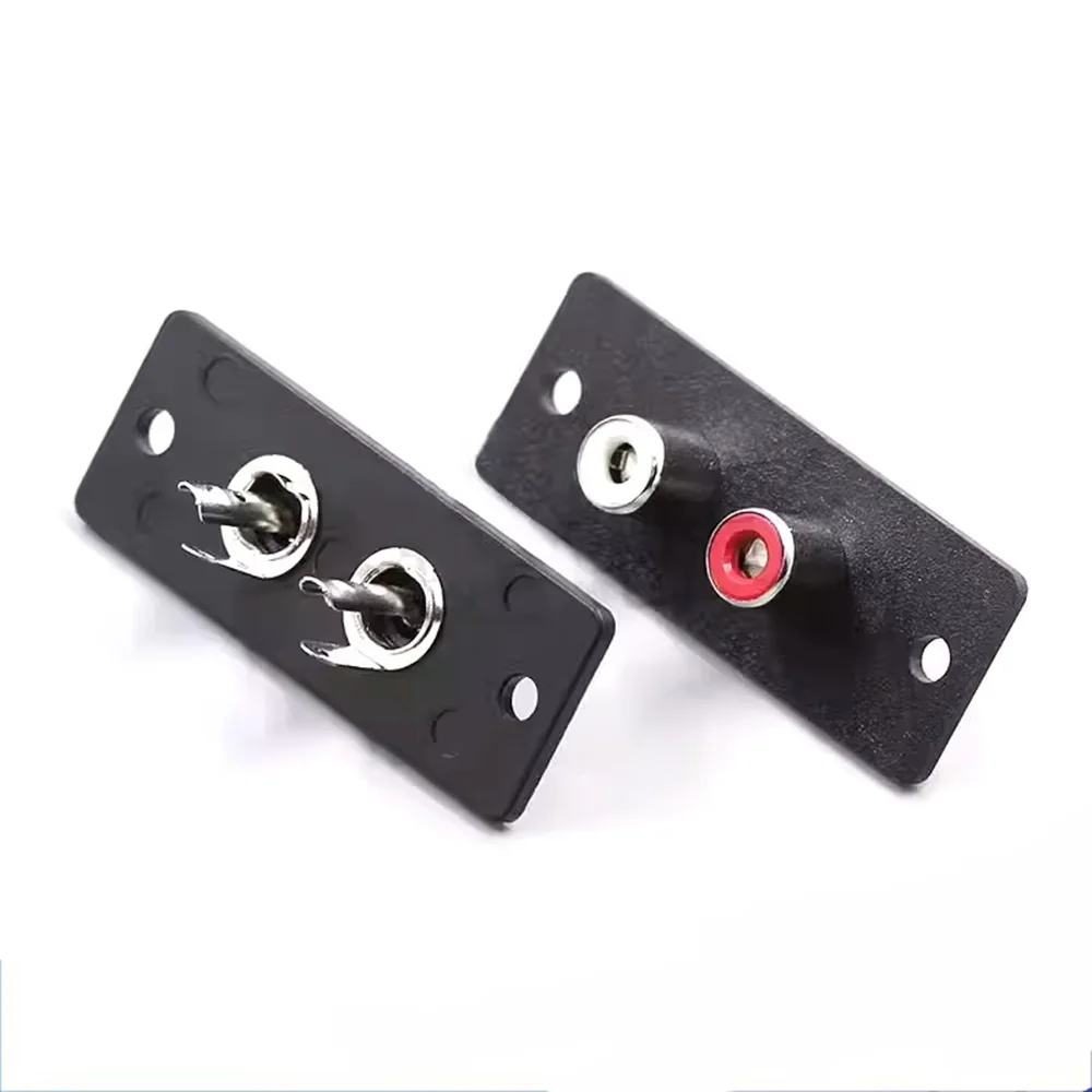 RCA Lotus socket female base, audio AV female head, same core base interface, power amplifier, audio speaker wiring base, 2 hole - view 2