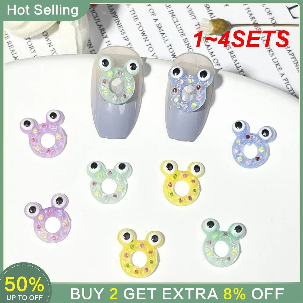 1~4SETS Nail Stickers Cartoon Health Manicure Uniform Color Nail Art Accessories Animals Resin Animal Armor Sticker