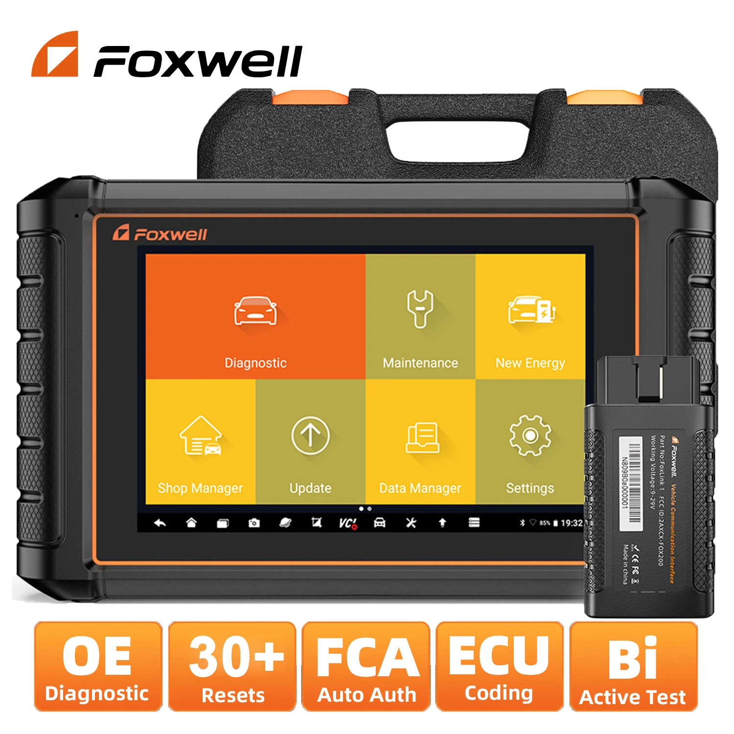 FOXWELL NT909 OBD2 Bidirectional Car Diagnostic Scan Tool All Systems Code Reader 30+ Reset ECU Coding OBD 2 Automotive Scanner