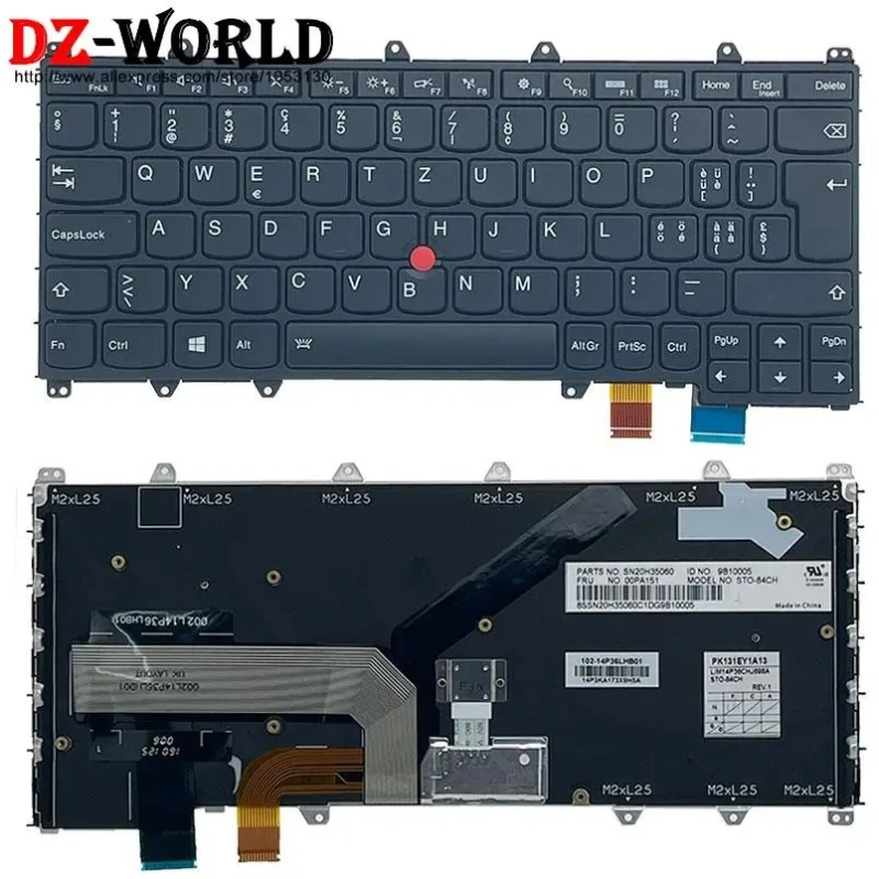 QWERTZ DE GR CZ CH SWS HU SI SK German Czech Hungarian Slovenian Slovakian Backlit Keyboard For Lenovo Thinkpad Yoga 260 S1 3rd