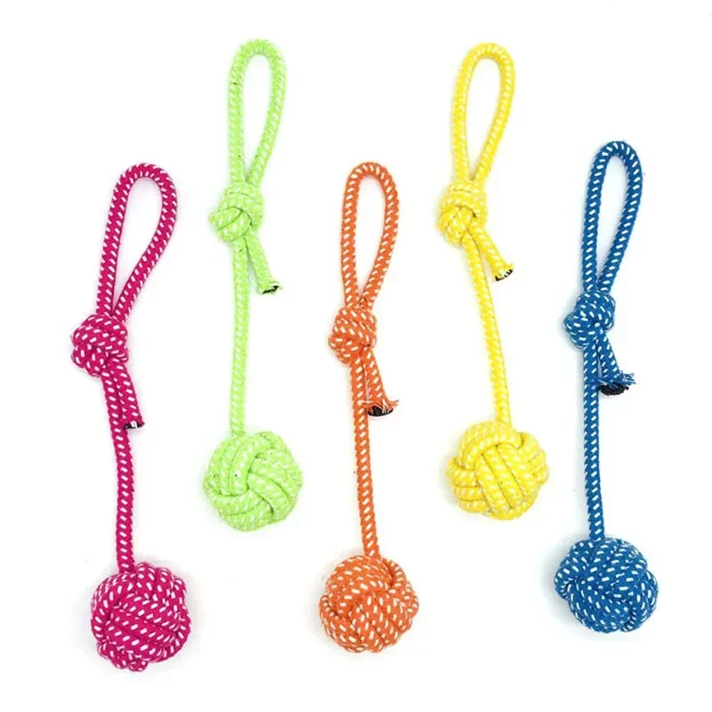 Durable Braid Rope Ball Cotton Pet Dog Pull Molar Toy Tooth Cleaning Training Play Tool Household Pet Supplies