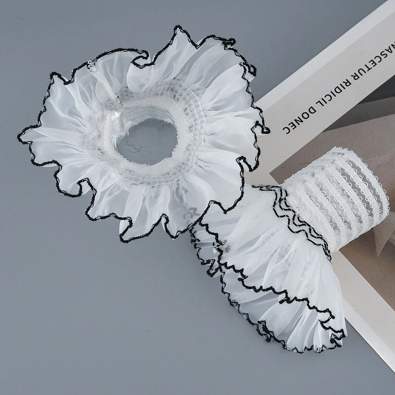 الدانتيل الزخرفية شير متوهج كاذبة الأكمام سترة البلوزات قميص فستان اكسسوارات مطاطا كشكش انفصال المعصم الأصفاد