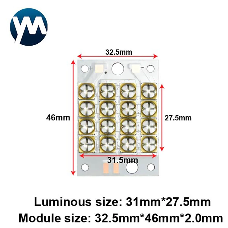 

UV LED 160W Module 365nm 385nm 395nm 405nm Drying Offset Ink Printing Ultraviolet Curing Light Source 6565 10W Chips