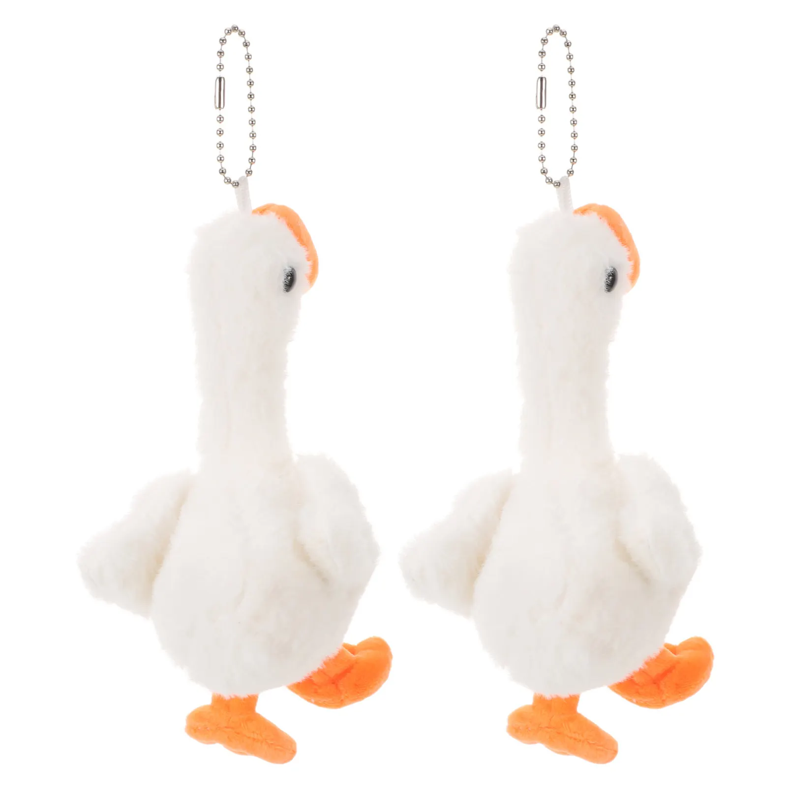 

2Pcs Mini Goose Stuffed Animal Bag Charm Cute Keychain Claw Machine Filler Party Favors Classroom Reward Present Carnival Prizes