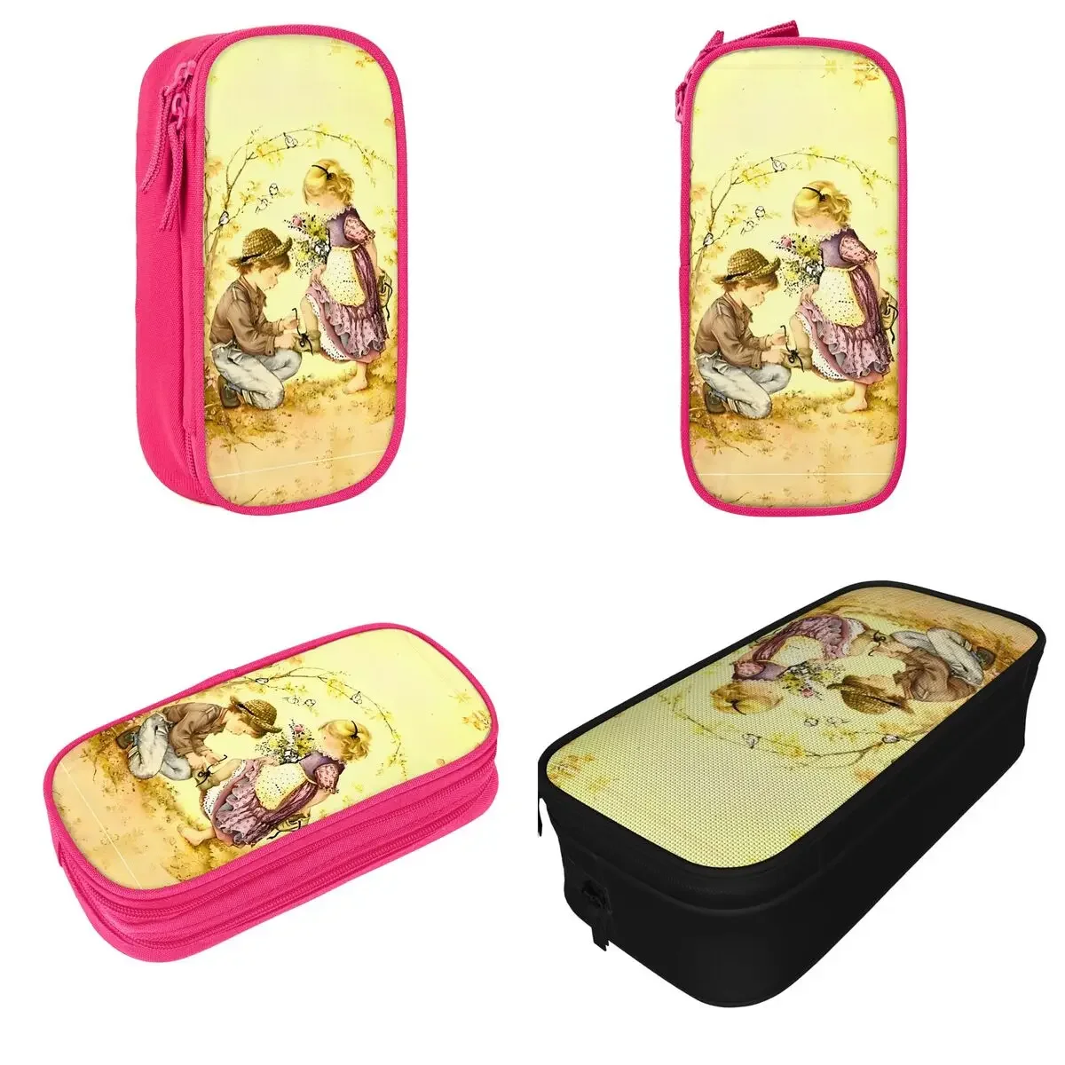 Sarah Kay Retro Pencil Cases Pen Bag Girl Boy Large Storage Students School Cosmetic Pencilcases