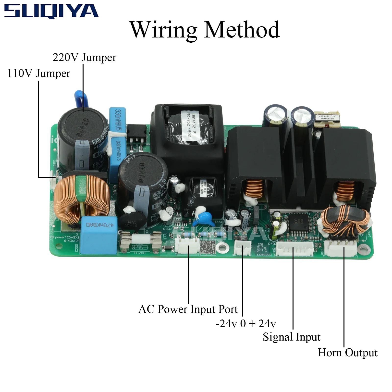 SUQIYA-ICEPOWER Power Amplifier ICE125ASX2 Digital Stereo Channel Amplificador Board HIFI Stage AMP With Accessories