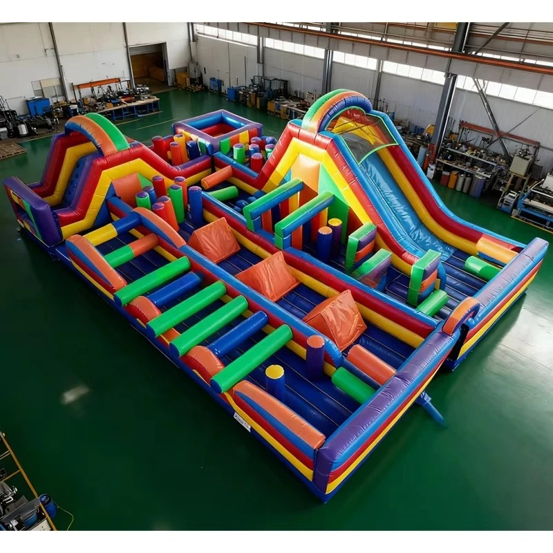 Commercial Outdoor Inflatable Playground Bouncer Park Inflatable Obstacle Bouncy Castle with Slide Inflatable Obstacle Course