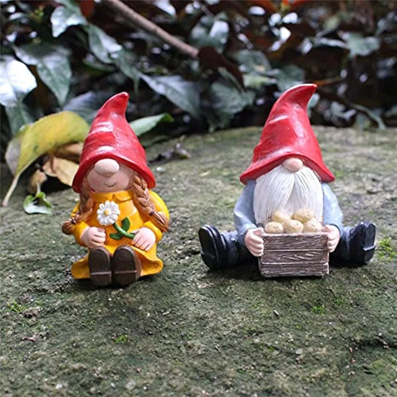 AT51-Potato Dwarf Resin Ornaments,Micro-Landscapes, Flowerpot Balcony Elves, Garden Decoration Ornaments