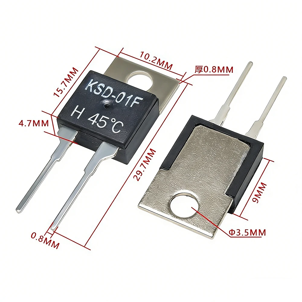 100PCS Temperature Sensor KSD-01F Thermal Switch JUC-31F Thermostat 30 35 40 50 60 65 70 80 90 Degree Normally Open Closed NO NC