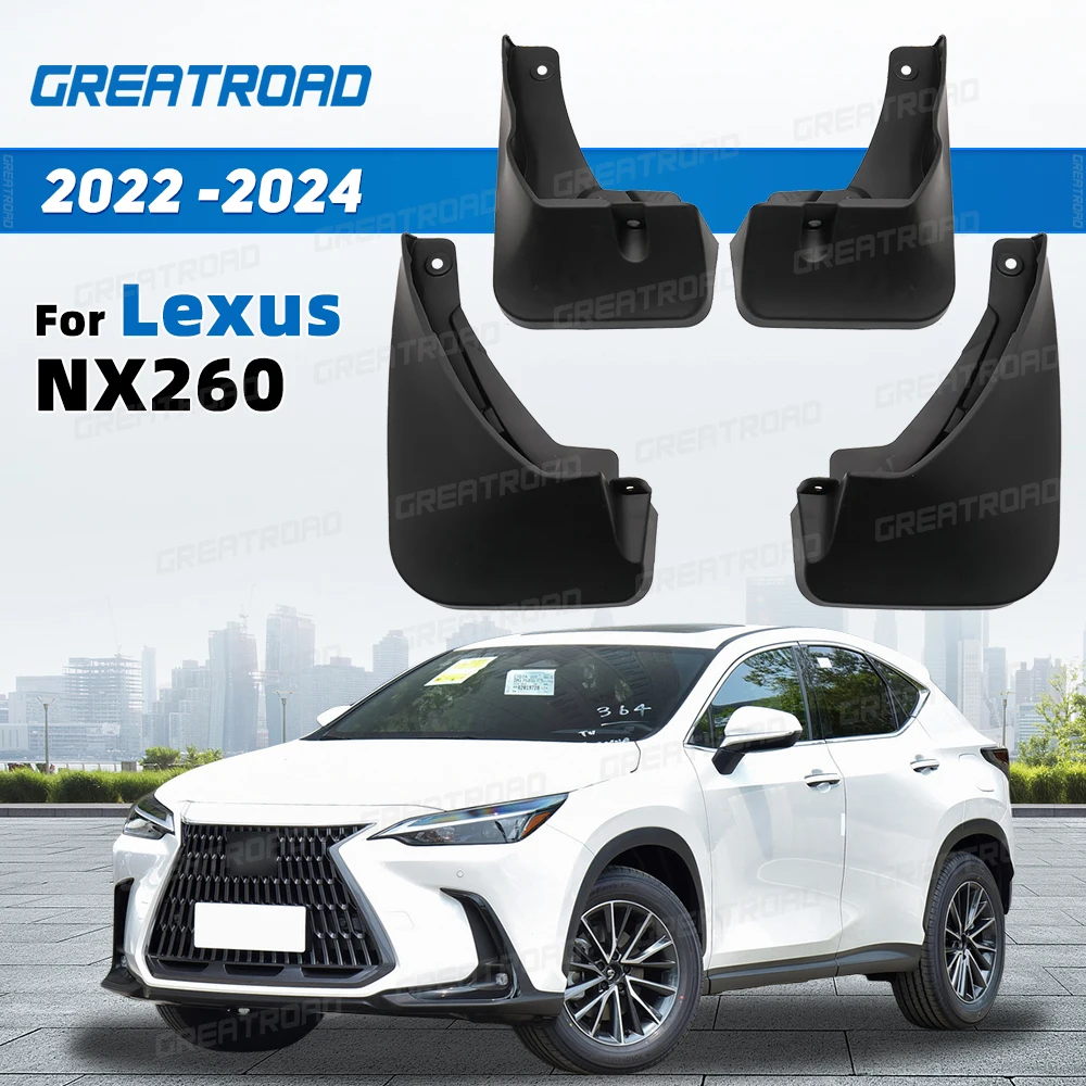

4Pcs Splash Guard Set For Lexus NX260 2022 2023 2024 Car Mud Flaps Fender Guards Easy Install Auto Accessories