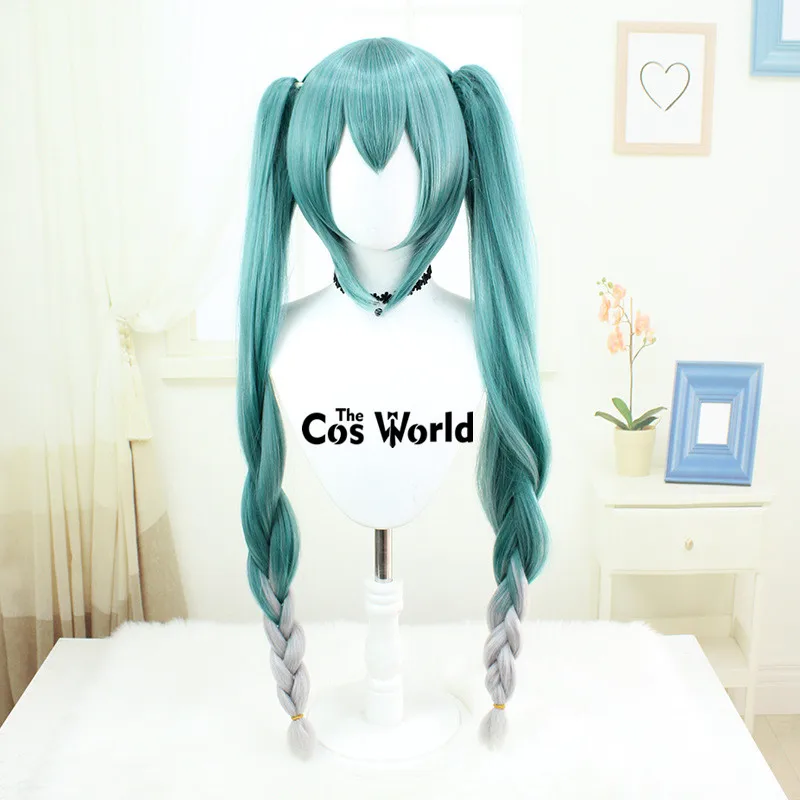 VOCALOID 2024 Snow Miku 90cm Long Halloween Anime Cosplay Wigs Fiber Heat Resistant Synthetic Hair + Wig Cap
